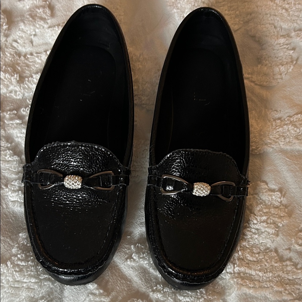 Kenneth Cole Reaction Black Loafers with Silver Accent